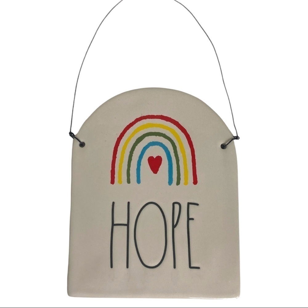 Rae Dunn Rainbow Hope Ceramic Hanging